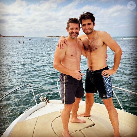 Bixente Lizarazu avec son fils Tximista à Saint-Jean-de-Luz.