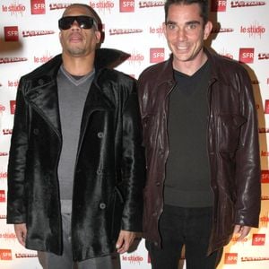 Joey Starr avec son manager et Sebatien Farran assistent à la soirée SFR au Studio SFR à Paris-France le 25 novembre 2008. Photo par Benoit Pinguet/ABACA.