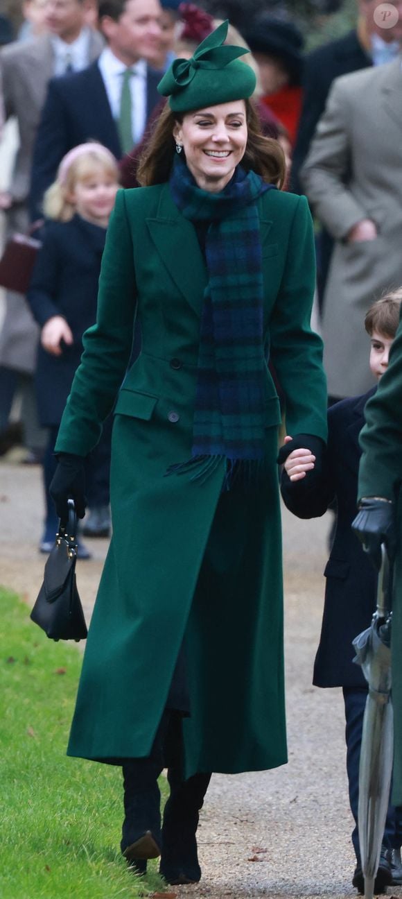 Catherine (Kate) Middleton, princesse de Galles - La famille royale britannique se rend à la messe de Noël à Sandringham le 25 décembre 2024.