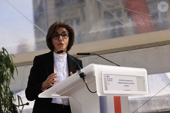 Rachida Dati, Ministre de la Culture, inaugure la réouverture de la cathédrale Saint-Pierre et Saint-Paul à Nantes, le 27 septembre 2025.
© Laëtitia Notarianni / Bestimage