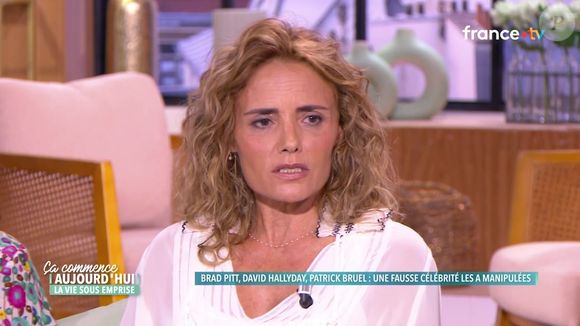 Anne Deneuchatel, qui avait été escroquée par un faux Brad Pitt sur Internet, témoigne dans "Ca commence aujourd'hui", sur France 2, le 8 septembre 2025. France 2.