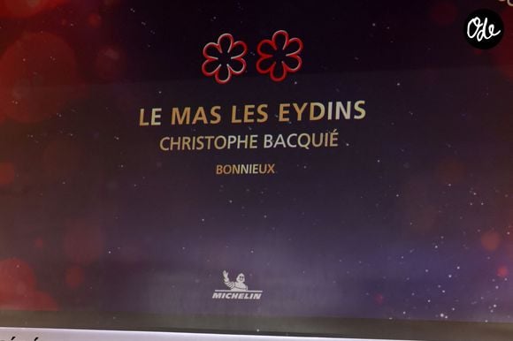 Cérémonie des remises des Etoiles du Guide Michelin au Palais des Congrès de Tours, France, le 18 mars 2024. 8 tables nouvellement distinguées de deux Etoiles MICHELIN. Frédéric Anton et son chef exécutif Kevin Garcia-"LeJules Verne" à Paris, Benoit Vidal -"Maison Benoit Vidal" à Annecy, Christophe Bacquié - "Le Mas Les Eydins", Sylvestre Wahid- "Sylvestre Wahid-Les Grandes Alpes", Christophe Cussac - "Les Ambassadeurs By Christophe Cussac", Alain Tauton - "Lorangerie", Martino Ruggieri -"Maison Ruggiéri", Ronan Kervarrec-"Maison Ronan Kervarrec" . © Jean-Marc Lhomer/Bestimage
