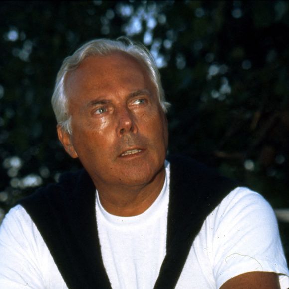 Giorgio Armani à Rome en 1990. ©  Mastrangelo Heoos / Giacominofoto/ABACAPRESS.COM