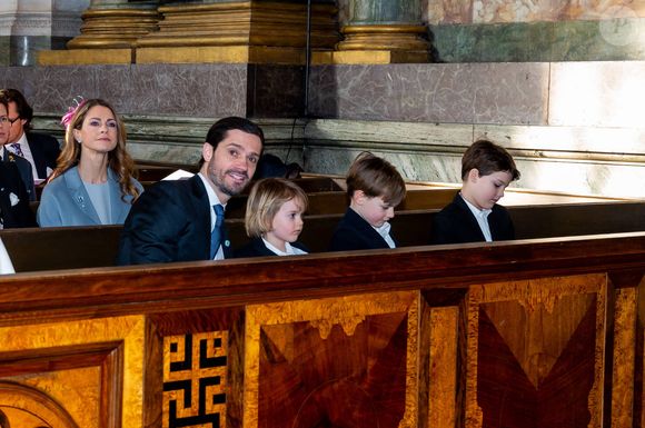 La princesse Madeleine de Suède,  le prince Carl Philip, le prince Alexander, le prince Gabriel, le prince Julian - Te Deum en l'honneur de la naissance de la princesse Ines, 10 février 2025 à Stockholm.
Dana Press / Bestimage