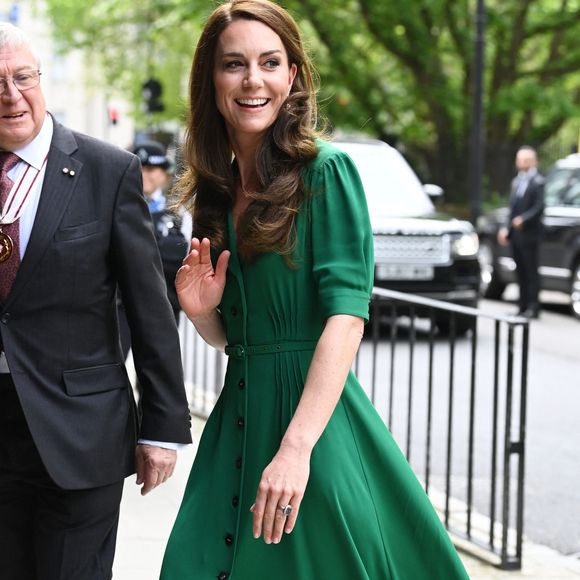 Catherine (Kate) Middleton, princesse de Galles, arrive pour une visite au Centre Anna Freud, un centre de recherche, de formation et de traitement sur la santé mentale des enfants à Londres, Royaume Uni, le 18 mai 2023. Crédit photo : AGENCE / BESTIMAGE