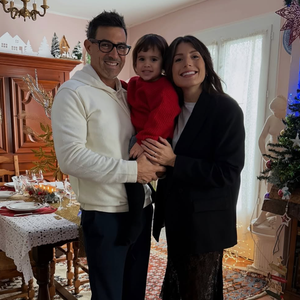 Jean-Pascal Lacoste et Delphine Tellier avec leur file Ainhoa, le 26 décembre 2024