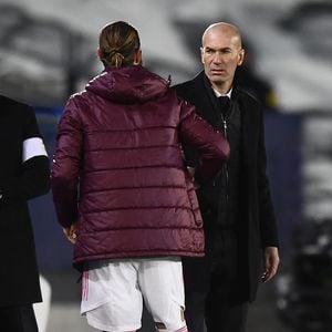 Zinedine Zidane-Sergio Ramos - Match de football Real Madrid VS Atalanta (3-1) lors de la Ligue des Champions à Madrid, le 16 mars 2021.
Image Sport / Panoramic / Bestimage