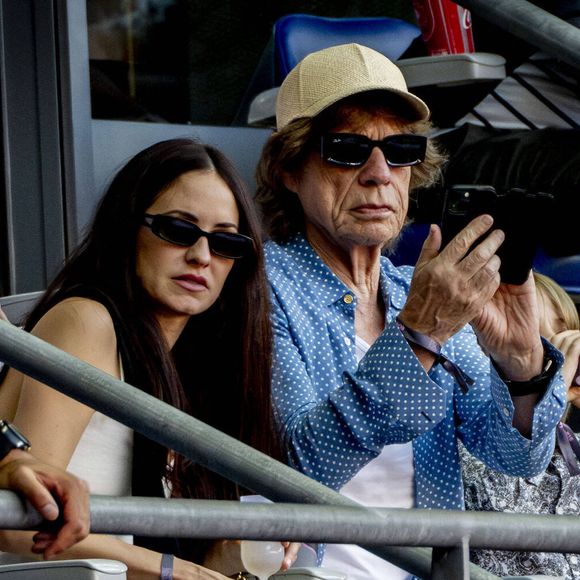 Mick Jagger, Melanie Hamrick, Athlétisme au Stade de France dans le cadre des Jeux Olympiques d'été 2024, Jour 15 à Paris, France, 10 août 2024. (Dana Press / Bestimage).