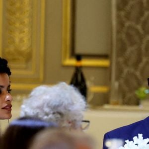 Narah Baptista et son compagnon Vincent Cassel lors du dîner d'État en l'honneur du président brésilien et de sa femme au palais présidentiel de l'Élysée à Paris, France, le 5 juin 2025.

© Dominique Jacovides / Bestimage