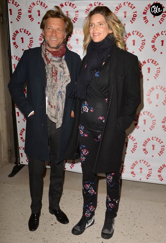 Laurent Delahousse et sa compagne Alice Taglioni (enceinte) lors d'une visite privée et d'un dîner de gala caritatif donné en faveur des actions de l'association "Un Rien C'est Tout" au musée Rodin à Paris, France, le 19 septembre 2019. © Veeren/Bestimage