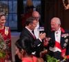 C'est le premier Banquet d'État auquel participait la princesse de Galles depuis plus d'un an
Le roi Charles III et la princesse de Galles Kate Middleton aux côtés d'Emmanuel Macron lors du Banquet d'État organisé en l'honneur du Président français à Londres le mardi 8 juillet 2025. Photo credit should read: Yui Mok/PA Wire