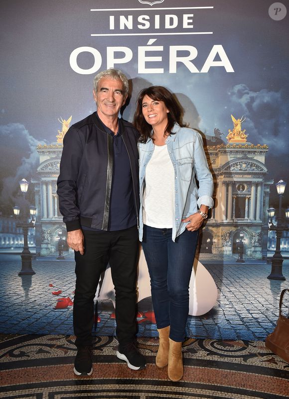 Estelle Denis et son compagnon Raymond Domenech - Les célébrités à la première de l'escape game grandeur nature "Inside Opéra" au Palais Garnier à Paris, France, le 4 juin 2018. © Veeren/Bestimage