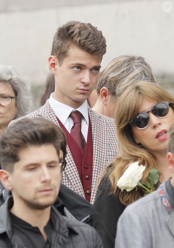 Léonard Trierweiler - Obsèques de Christophe Michel (mari de JL Romero) au crématorium du cimetière du Père Lachaise à Paris le 6 juin 2018.
AGENCE / BESTIMAGE