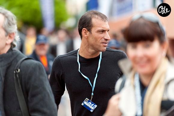 Christophe Pinna et son épouse sont photographiés lors de l'Open de tennis de Nice Côte d'Azur 2012, à Nice, en France, le 22 mai 2012. Photo de Patrice Masante/ABACAPRESS.COM