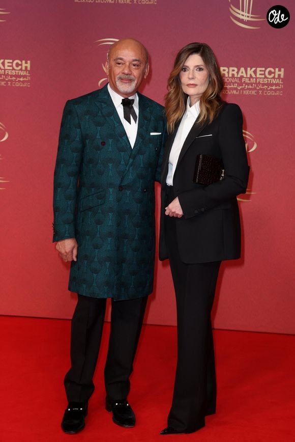 Christian Louboutin et Chiara Mastroianni au photocall lors de la deuxième journée de la 22ème édition du Festival International du Film de Marrakech, Maroc, le 29 novembre 2025. © Dominique Jacovides/Bestimage