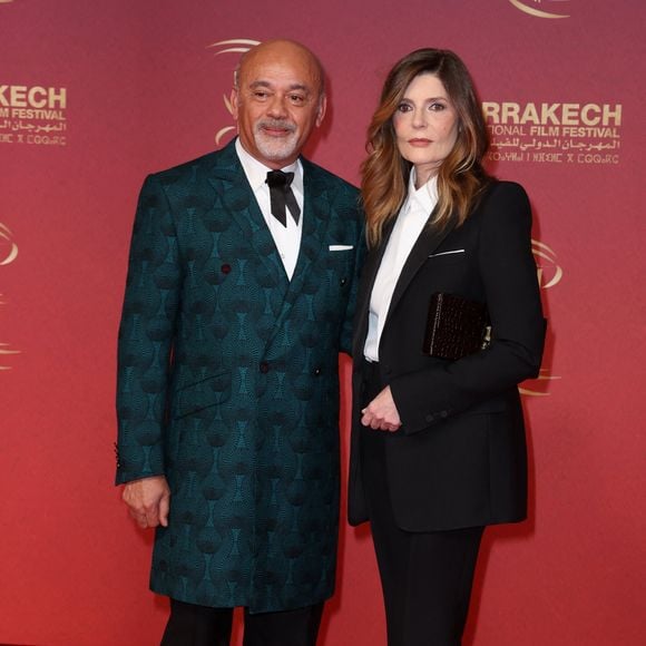 Christian Louboutin et Chiara Mastroianni au photocall lors de la deuxième journée de la 22ème édition du Festival International du Film de Marrakech, Maroc, le 29 novembre 2025. © Dominique Jacovides/Bestimage