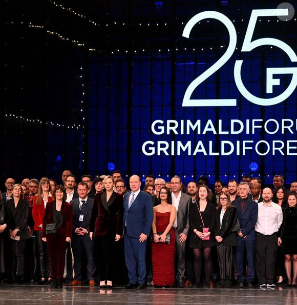 Le prince Albert II de Monaco et la princesse Charlene ont célébré les 25 ans du Grimaldi Forum et inauguré l'extension de l'espace d'exposition accompagné par M. Pierre André Chiappori représentant le ministre d'Etat de la Principauté, M. Henri Fissore, le président du Grimaldi, et de Mme Sylvie Biancheri, la directrice générale, à Monaco le 16 janvier 2025. © Bruno Bebert/Bestimage