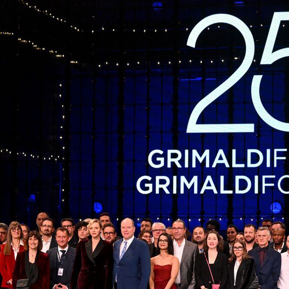 Le prince Albert II de Monaco et la princesse Charlene ont célébré les 25 ans du Grimaldi Forum et inauguré l'extension de l'espace d'exposition accompagné par M. Pierre André Chiappori représentant le ministre d'Etat de la Principauté, M. Henri Fissore, le président du Grimaldi, et de Mme Sylvie Biancheri, la directrice générale, à Monaco le 16 janvier 2025. © Bruno Bebert/Bestimage