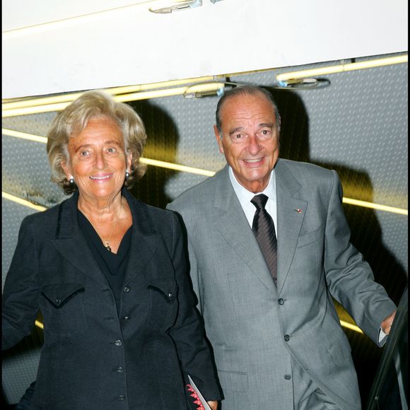 Bernadette et Jacques Chirac - Soirée de gala au profit de la fondation Pompidou. Le film "Indigènes" de Rachid Bouchareb a été projeté pour l'occasion en avant-première et un dîner a été donné à l'hôtel Four Seasons George V - RINDOFF / FONDATION POMPIDOU