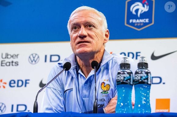 Didier Deschamps lors de la Première conférence de presse pour lancer la préparation des Bleus à l'Euro 2024 à Clairefontaine, le 29 mai 2024. 
© Baptiste Autissier / Panoramic / Bestimage