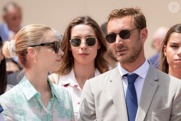 Pierre Casiraghi, Beatrice Borromeo, Princess Caroline of Hanover (La princesse Caroline de Hanovre) lors du relais de la Flamme Olympique des Jeux olympiques d'été de Paris 2024 à Monaco, le 18 juin 2024. Paris se prépare à accueillir les XXXIIIèmes Jeux Olympiques d'été, du 26 juillet au 11 août 2024. Olivier Huitel/Pool Monaco/Bestimage