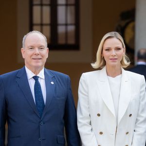 Le prince Albert II de Monaco et la princesse Charlène de Monaco ont accueilli au Palais princier les ambassadeurs et représentants permanents des 46 États membres de l'organisation du Conseil de l'Europe, Monaco le 2 septembre 2026. © Olivier Huitel/Pool Monaco/Bestimage