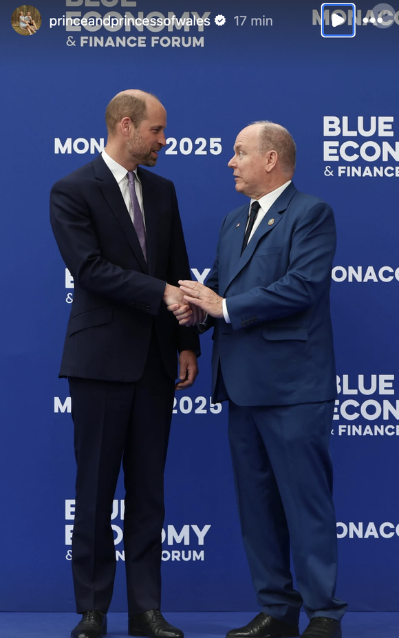 Le prince William à Monaco, Story Instagram 8 juin 2025