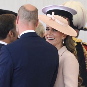 Le Prince de Galles et la Princesse de Galles à Windsor avant de participer à une procession en calèche à travers la ville jusqu'au château de Windsor, dans le cadre de la visite d'État du Président de la République française et de Mme Brigitte Macron. 8 juillet 2025. © Doug Peters/EMPICS/ABACAPRESS.COM