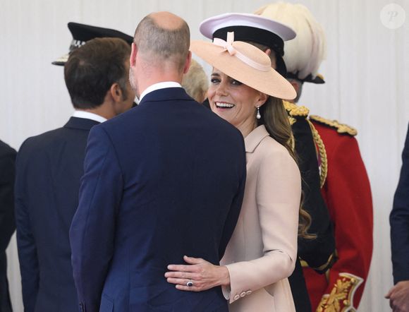 Le Prince de Galles et la Princesse de Galles à Windsor avant de participer à une procession en calèche à travers la ville jusqu'au château de Windsor, dans le cadre de la visite d'État du Président de la République française et de Mme Brigitte Macron. 8 juillet 2025. © Doug Peters/EMPICS/ABACAPRESS.COM
