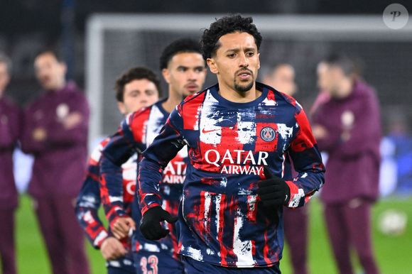 Marquinhos avant un match entre le Paris Saint Germain et l'Atletico de Madrid au Parc Des Princes le 6 novembre 2024. ( Photo by federico pestellini / panoramic ) -