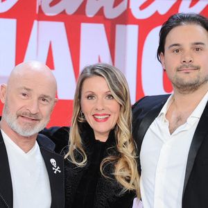 Exclusif - Vincent Lagaf, Caroline Marx et Robin Rouil - Enregistrement de l'émission Vivement dimanche consacrée à l'équipe du Splendid au studio Rive Gauche, présentée par M.Drucker, et diffusée le 2 mars sur France 3. Paris, le 21 février 2025. 
© Guillaume Gaffiot / Bestimage