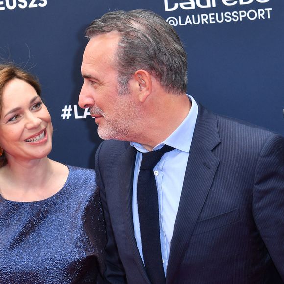 Jean Dujardin et Nathalie Péchalat - Red Carpet de la cérémonie " 2023 Laureus World Sports Awards" à Paris le 8 mai 2023 . © Veeren/Bestimage