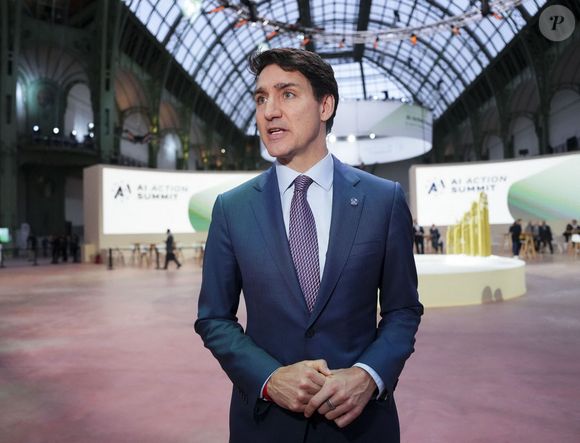 February 11, 2025, Paris, France: Prime Minister Justin Trudeau speaks to reporters as he arrives to the Artificial Intelligence Action Summit at the Grand Palais in Paris, France on Tuesday, Feb. 11, 2025. (Credit Image: Â© Sean Kilpatrick/The Canadian Press via ZUMA Press)