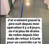 Le 2 avril, elle a révélé que la douleur à la suite de sa mastectomie s'était accentuée
Virgilia Hess donne de ses nouvelles en story Instagram, le 2 avril 2025