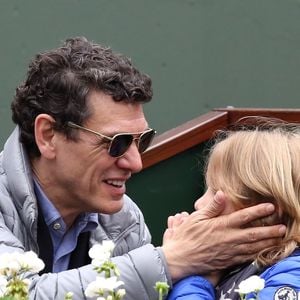 Marc Lavoine et son fils Roman - People dans les tribunes des internationaux de France de tennis à Roland Garros le 1er juin 2016. © Dominique Jacovides / Bestimage