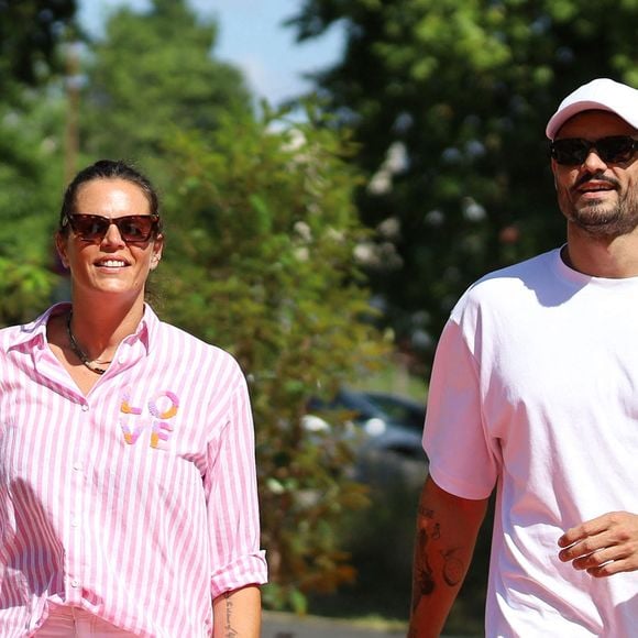 Laure Manaudou et son frère Florent Manaudou arrivent à l'inauguration du Centre aquatique olympique Laure et Florent Manaudou à Colombes, près de Paris, France, le 28 juin 2025. Photo par Ameer Alhalbi/ABACAPRESS.COM