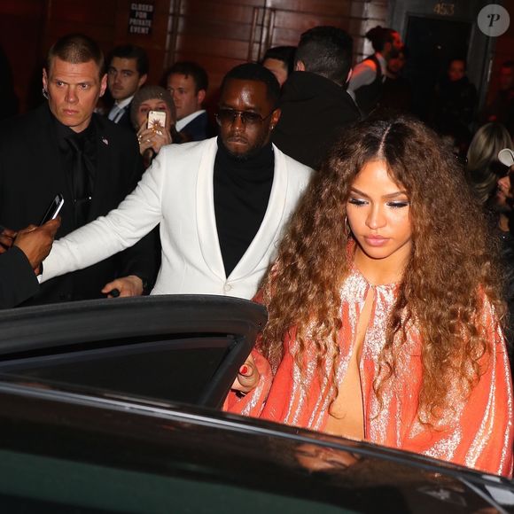 Cassie et son compagnon Sean Combs (Sean John, Puff Diddy, Puffy, Diddy, P. Diddy, Brother Love) arrivent à l'after party du 1OAK après la 60ème cérémonie des Grammy Awards au Madison Square Garden à New York le 28 janvier 2018. Backgrid USA / Bestimage
