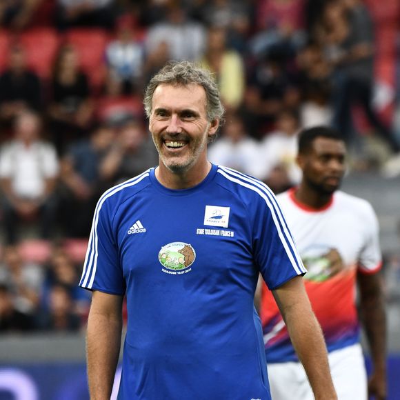 Laurent Blanc - Les champions du monde de 98 ont défié les rugbymen du Stade toulousain lors d'une rencontre caritative pour l’association de Pascal Olmeta "Un sourire, un espoir pour la vie" sur la pelouse du stade Ernest Wallon à Toulouse, France, le 10 juillet 2017. © Agence/Bestimage