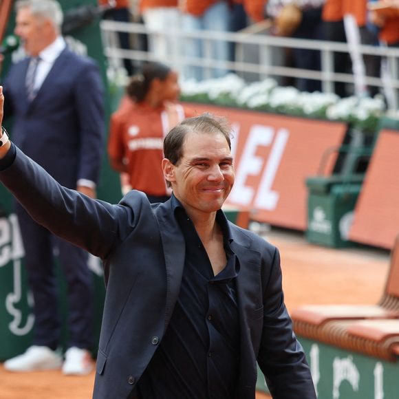 Hommage à Rafael Nadal lors des Internationaux de France de Tennis de Roland Garros 2025, sur le court Philippe-Chatrier au Complexe Roland-Garros à Paris, France, le 25 mai 2025. © Jean-Charles Caslot/Pool FFT/Bestimage