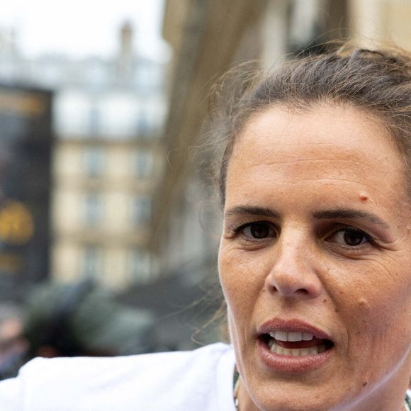 Laure Manaudou dans le cadre de la première édition de la Fête du sport sur la place de l'Hôtel-de-Ville à Paris, France, le 14 septembre 2025. Photo par Alexis Jumeau/ABACAPRESS.COM