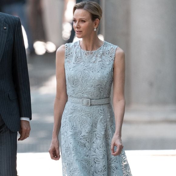 La princesse Charlène de Monaco lors du 150ème anniversaire de l'établissement des premières relations diplomatiques entre l'Espagne et Monaco au Jardin botanique royal à Madrid le 1er juin 2026. LALO YASKY / BESTIMAGE