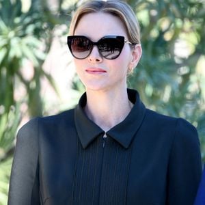 Le prince Albert II de Monaco, sa femme la princesse Charlene et la princesse Caroline de Hanovre ont pu découvrir les travaux d'aménagements réalisés pendant 5 ans au jardin exotique de Monaco avant son ouverture au public le 30 mars.© Bruno Bebert / Bestimage