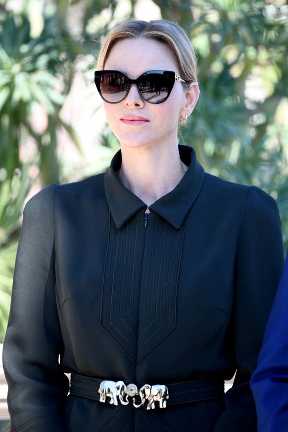 Le prince Albert II de Monaco, sa femme la princesse Charlene et la princesse Caroline de Hanovre ont pu découvrir les travaux d'aménagements réalisés pendant 5 ans au jardin exotique de Monaco avant son ouverture au public le 30 mars.© Bruno Bebert / Bestimage