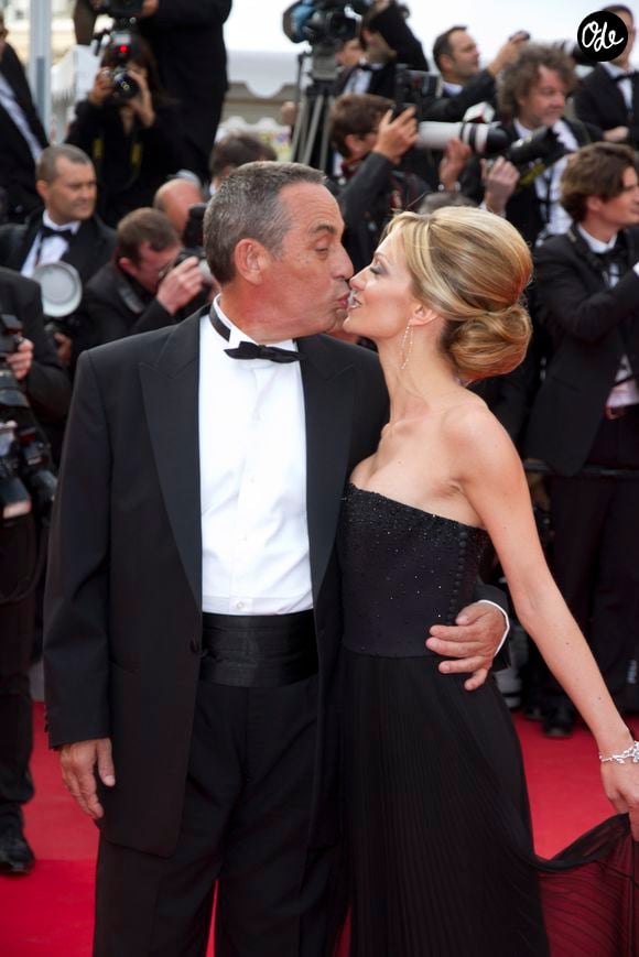 Thierry Ardisson et sa compagne Audrey Crespo-Mara a la premiere du film "Lawless" lors du 65eme festival de cannes le 19 mai 2012.