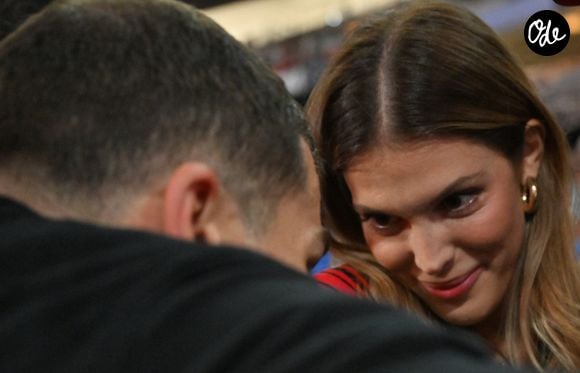 Iris Mittenaere et Antoine Dupont -  Victoire des Toulousains en finale du Top 14, face à Montpellier (28 - 20) au stade de France, le 27 juin 2026. 
© Christian Liewig / Bestimage