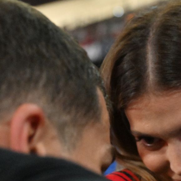 Iris Mittenaere et Antoine Dupont -  Victoire des Toulousains en finale du Top 14, face à Montpellier (28 - 20) au stade de France, le 27 juin 2026. 
© Christian Liewig / Bestimage
