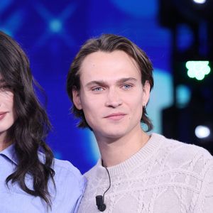 Deva Cassel;Saul Nanni - D.Cassel et son compagnon S.Nanni participent à l'émission "Domenica In" pour la promotion de la série "Le Guépard" à Rome, le 2 mars 2025.
