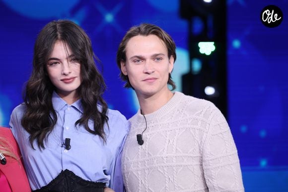 Deva Cassel;Saul Nanni - D.Cassel et son compagnon S.Nanni participent à l'émission "Domenica In" pour la promotion de la série "Le Guépard" à Rome, le 2 mars 2025.