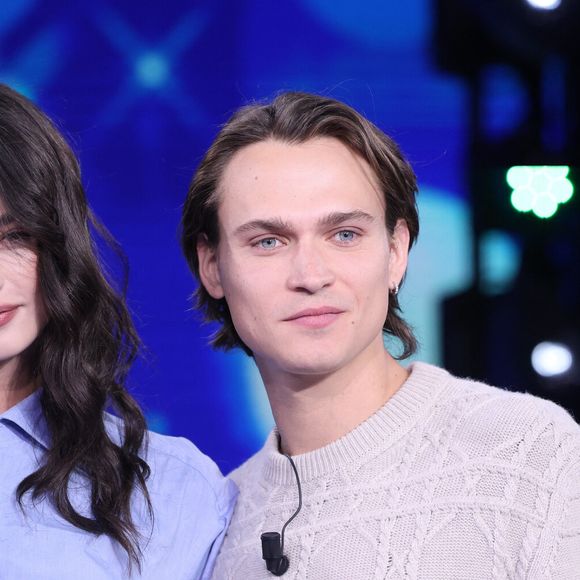 Deva Cassel;Saul Nanni - D.Cassel et son compagnon S.Nanni participent à l'émission "Domenica In" pour la promotion de la série "Le Guépard" à Rome, le 2 mars 2025.