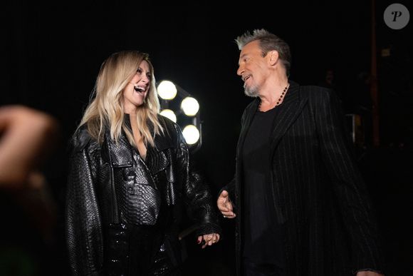 Florent Pagny et Lara Fabian - Backstage avec les artistes pour les surprises de l'enregistrement de l'émission "La chanson secrète N°14", présentée par N.Aliagas et diffusée le 26 décembre sur TF1, à Paris, France, le 9 décembre 2025. © Jacovides-Moreau/Bestimage